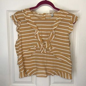 Zara TRF Yellow Stripe Top